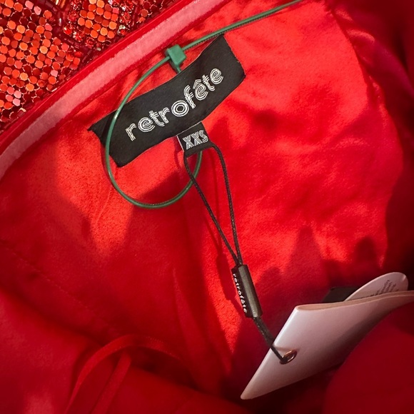 Retrofete Heather sequin chainmail dress in red. Brand new with tags. Size XXS - Picture 10 of 10